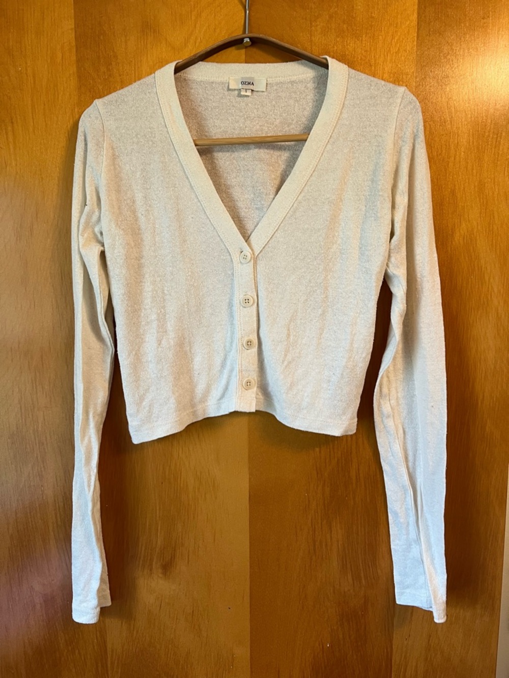 OZMA Soft Cream Silk Cardigan and wrap top